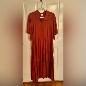 LuLaRoe Rust-Toned Tiered Maxi Dress